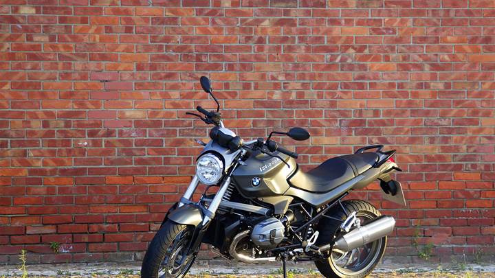 BMW R1200R Standing Outside House In Black